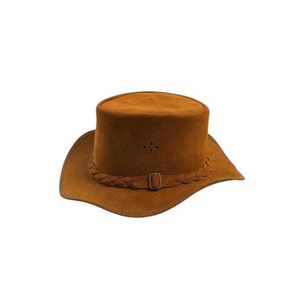 Overlander Jimy Black's Suede Genuine Leather Bush Hat XL Australian Outback Hat